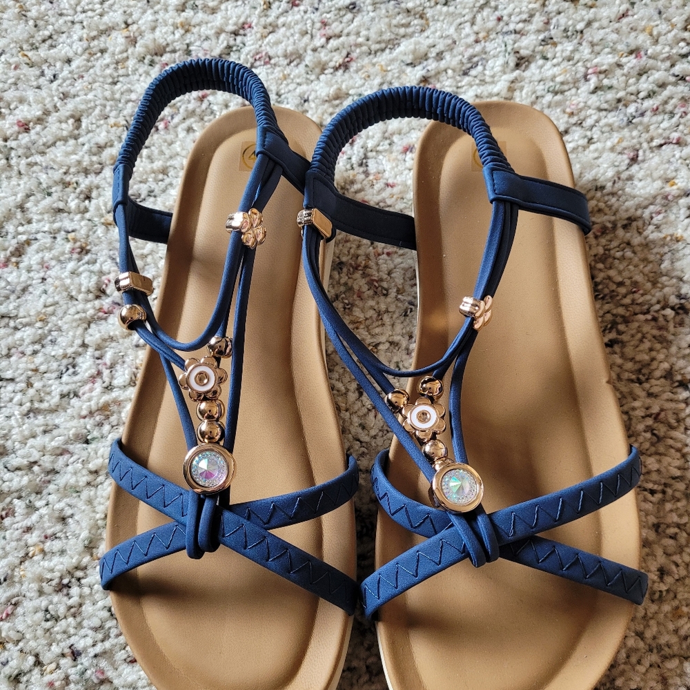 Blue sandals